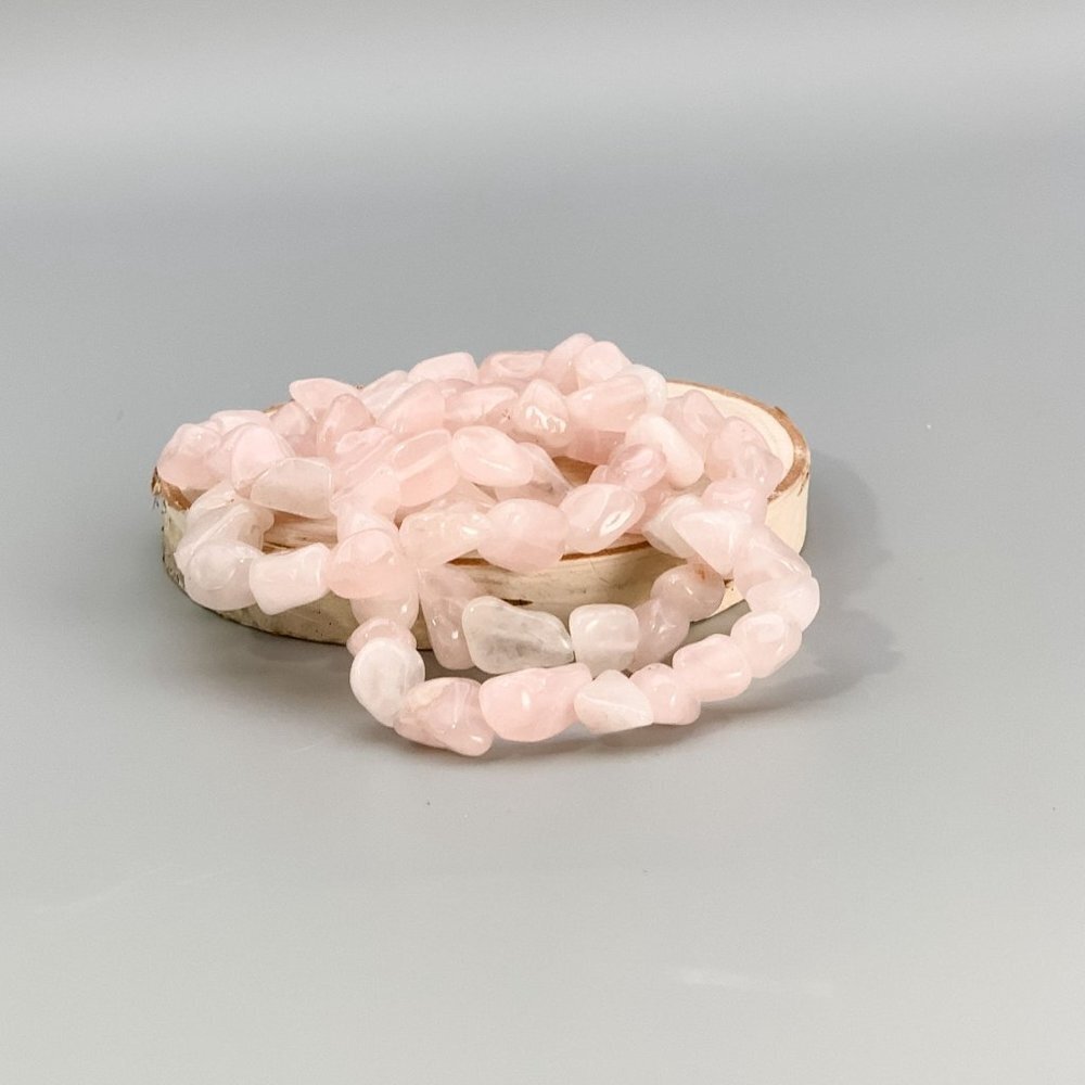 Rose Quartz Chakra Boho Stretch Bracelet, The Stone of Love, Anniversary Gift Id - Picture 3 of 9